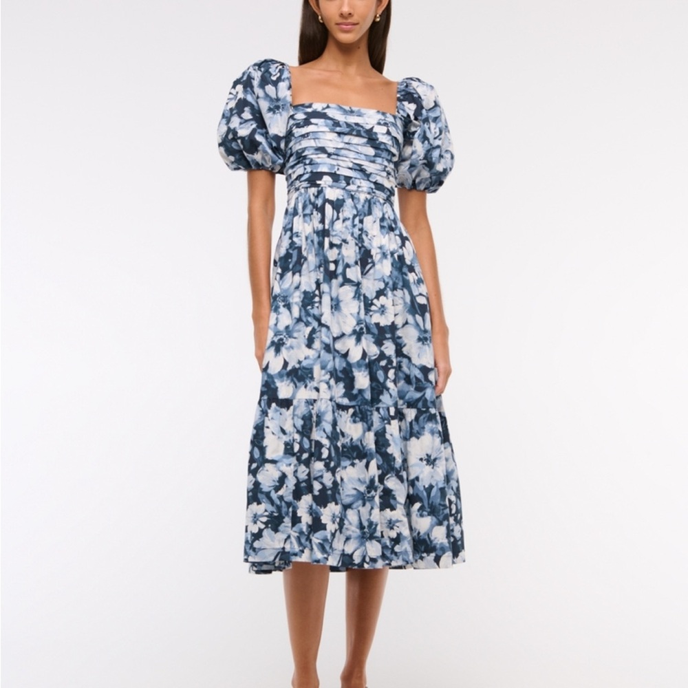 Abercrombie & Fitch Blue Floral Midi Dress